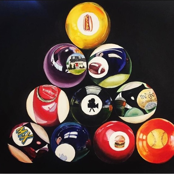 Billards Oil painting on canvas - Picture 1 of 1